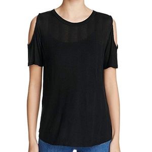 Black cold shoulder top